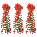 Grinaldas de Flores Artificiais 3 pcs 85 cm Vermelho