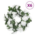 Grinaldas de Flores Artificiais 6 pcs 240 cm Branco