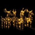 Decorações Renas de Natal 4pcs 160 Luzes LED Vime Branco Quente