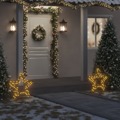 Decoração Estrela de Natal C/ Luz e Estacas 80 Luzes LED 60 cm