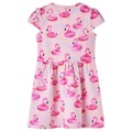 Vestido de Criança com Estampa de Boia Flamingo Rosa-claro 128