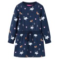 Vestido de Manga Comprida para Criança Estampa Cisne Azul-marinho 104