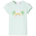 T-shirt Infantil com Estampa de Arco-íris e Palmeira Menta-claro 104