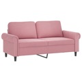 Sofá de 2 Lugares Veludo 140 cm Rosa
