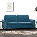 Sofá de 2 Lugares Veludo 140 cm Azul