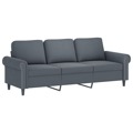 Sofá de 3 Lugares 180 cm Veludo Cinza-escuro
