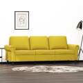 Sofá de 3 Lugares 180 cm Veludo Amarelo