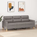 Sofá de 3 Lugares Tecido 180 cm Cinzento-acastanhado