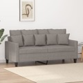 Sofá de 2 Lugares Tecido 140 cm Cinzento-acastanhado