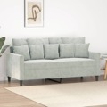 Sofá de 2 Lugares 140 cm Veludo Cinza-claro