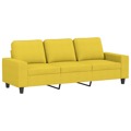 Sofá de 3 Lugares 180 cm Tecido Amarelo-claro