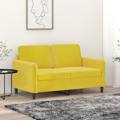 Sofá de 2 Lugares Veludo 120 cm Amarelo