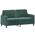 Sofá de 2 Lugares 140 cm Veludo Verde-escuro