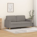 Sofá de 2 Lugares Tecido 140 cm Cinzento-acastanhado