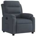 Cadeira Reclinável Veludo Cinzento-escuro