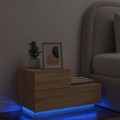 Mesa de Cabeceira com Luzes LED 70x36x40,5 cm Carvalho Sonoma