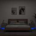 Mesas de Cabeceira de Parede com Luzes LED 2pcs Cinzento Sonoma