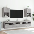 Móveis de Tv com Luzes LED 2 pcs 40,5x30x60 cm Cinzento Sonoma