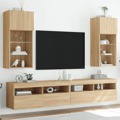 Móveis de Tv com Luzes LED 2 pcs 40,5x30x90 cm Carvalho Sonoma