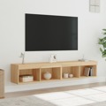 Móveis de Tv com Luzes LED 2 pcs 80x30x30 cm Carvalho Sonoma