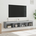 Móveis de Tv com Luzes LED 2 pcs 80x30x30 cm Cinzento Cimento