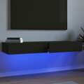 Móveis de Tv com Luzes LED 2 pcs 60x35x15,5 cm Preto