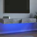 Móveis de Tv com Luzes LED 2 pcs 60x35x15,5 cm Cinzento Cimento