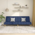 Sofá-cama de 2 Lugares Tecido Azul
