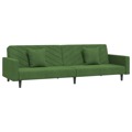Sofá-cama 2 Lugares com Duas Almofadas Veludo Verde-escuro