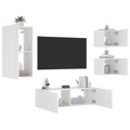 Móveis de Parede para Tv com Luzes LED Branco 4 pcs
