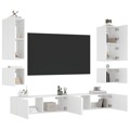 Móveis de Parede para Tv com Luzes LED Branco 6 pcs
