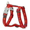Arnês para Cães Red Dingo Style Vermelho Pegada Animal 46-76 cm