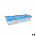 Caixa de Armazenagem com Tampa Tontarelli Plástico Azul Transparente 24 L Rodas 79 X 28,7 X 16,8 cm (6 Unidades)