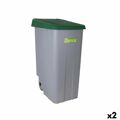 Caixote do Lixo com Rodas Denox 110 L Verde 58 X 41 X 89 cm (2 Unidades)