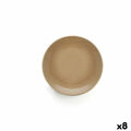 Plat Bord Anaflor Barro Cozido Cerâmica Bege (25 cm) (8 Unidades)