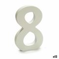 Número 8 Madeira Branco (1,8 X 21 X 17 cm) (12 Unidades)