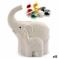 Mealheiro Elefante Cerâmica Branco (8,3 X 14 X 12 cm) (12 Unidades)