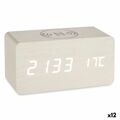 Relógio Digital de Mesa Branco Pvc Madeira Mdf (15 X 7,5 X 7 cm) (12 Unidades)