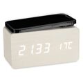 Relógio Digital de Mesa Branco Pvc Madeira Mdf (15 X 7,5 X 7 cm) (12 Unidades)