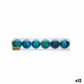 Conjunto de Bolas de Natal Azul Plástico (ø 7 cm) (12 Unidades)