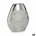 Vaso Largura do Produto Prateado Cerâmica 9,8 X 26,5 X 22 cm (6 Unidades)