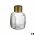 Vaso Transparente Dourado Vidro 14,5 X 22 X 14,5 cm (6 Unidades)