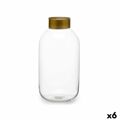 Vaso Transparente Dourado Vidro 14,5 X 29,5 X 14,5 cm (6 Unidades)