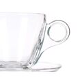Chávena com Prato Transparente Vidro 170 Ml (6 Unidades)