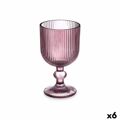Copo para Vinho Riscas Cor de Rosa Vidro 260 Ml (6 Unidades)