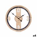 Relógio de Parede Preto Metal Madeira Mdf 60 X 60 X 4,5 cm (4 Unidades)