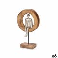 Figura Decorativa Sentado Prateado Metal 15,5 X 27 X 8 cm (6 Unidades)