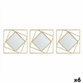 Jogo de Espelhos Quadrado Abstrato Dourado Polipropileno 78 X 26 X 2,5 cm (6 Unidades)