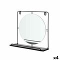 Espelho com Suporte Preto Metal Madeira Mdf 33,7 X 30 X 10 cm (4 Unidades)