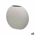 Vaso Cinzento Cerâmica 36 X 34 X 16 cm (2 Unidades) Circular